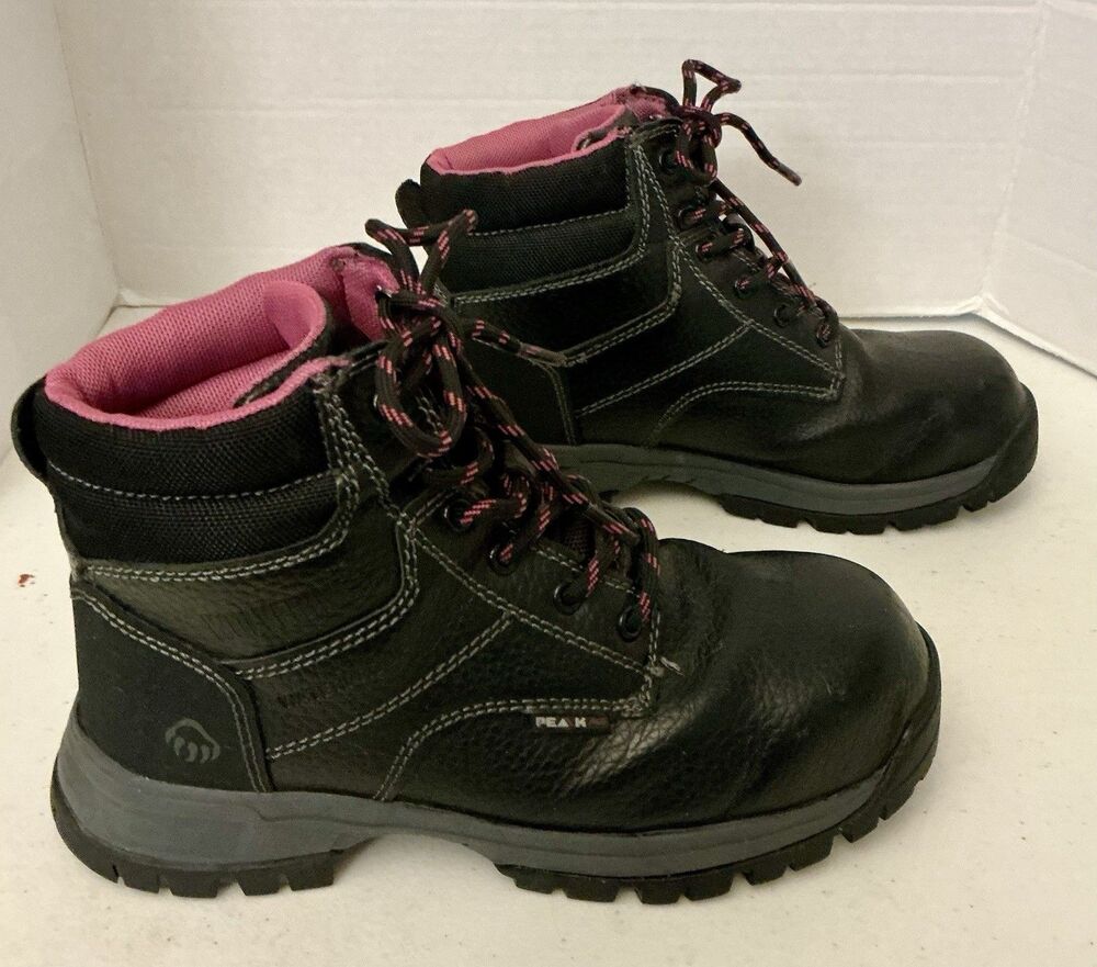 Wolverine Piper Women’s 6W Composite Toe Waterproof Work Boots Black Pink W10181
